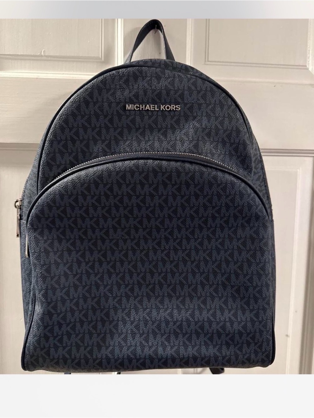 Michael Kors-Dark Navy MK Logo Backpack - Picture 1 of 3